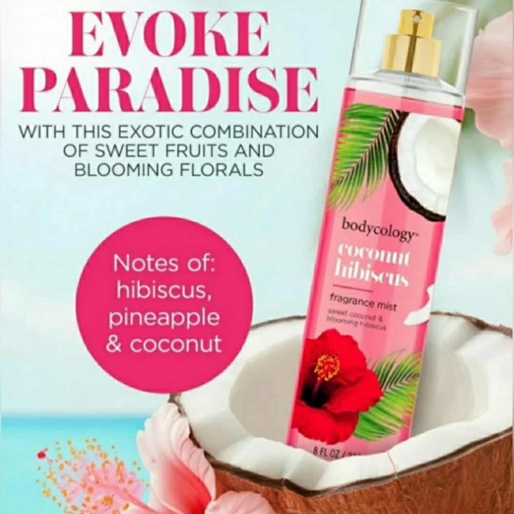 Bodycology COCONUT HIBISCUS Body Cream and Fragrance Mist (2 Pcs) - Picture 3 of 8
